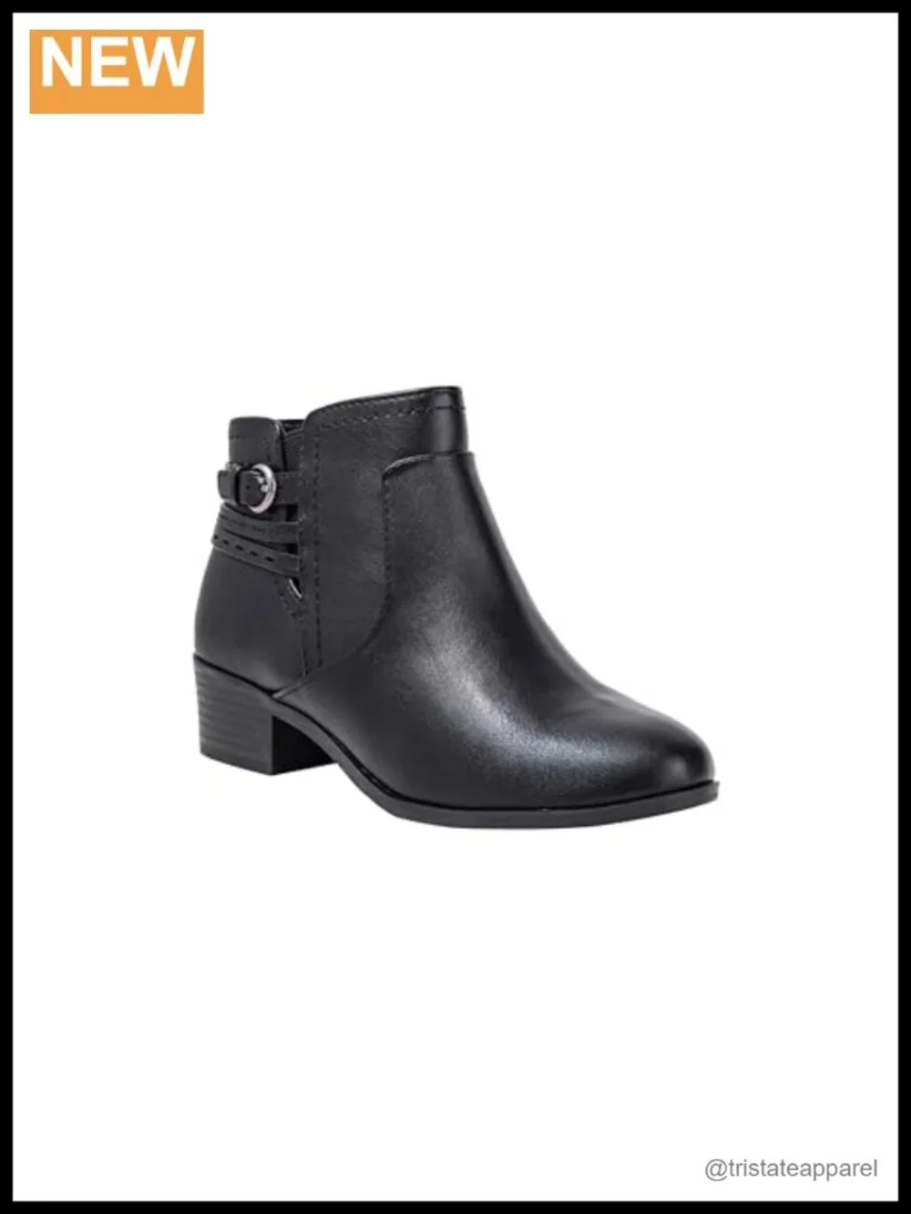 Kassie Daniela DIXIE Ankle Booties Low Block Heel Side Zip Buckle